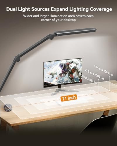 LED Desk Lamp with Clamp, 4CCT Table Lights for Home Office Puzzle Painting - Image 2