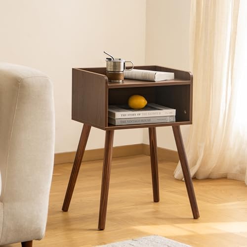 MaxSmeo Small Nightstand, Mid Century Modern Side Table for Small Spaces - Image 2