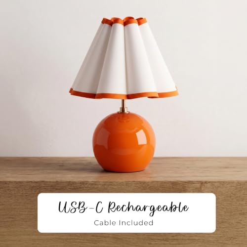 Pooky Lighting Cecily Rechargeable Ceramic Table Lamp 15" - Cordless Lamp - Image 6