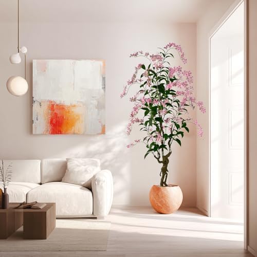 7ft Artificial Pink Jasmine Potted Tree - Image 3
