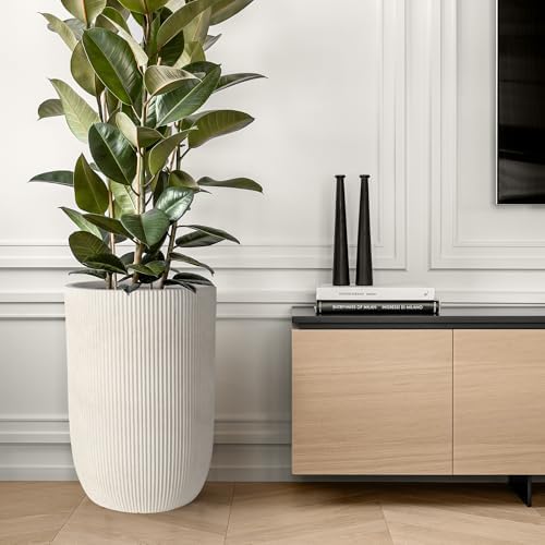 Oakrain 21" H Tall Planter White Large Indoor Outdoor Decorative Pot - Image 6