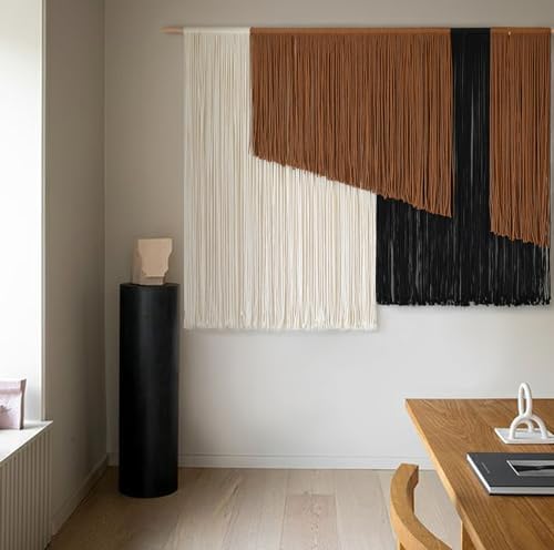 Jakalin Macrame Wall Hanging, Dip Dye Fiber Yarn Art, Boho, 57"x43" - Image 3