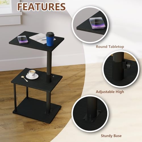 Faesun Swivel Side Table for Couch Arm, Adjustable C End Table for Recliner or Bed, Tv Trays with Storage Shelf for Small Spaces Small Nightstand Table for Living Room, Bedroom - Image 6