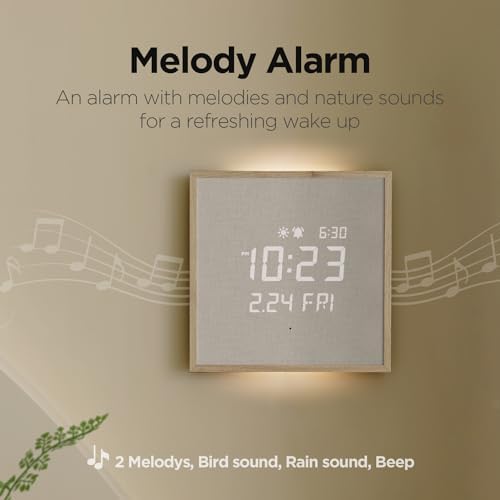 mooas Wooden Frame LED Silent Wall Clock (Wooden Frame Light Brown) - Image 5