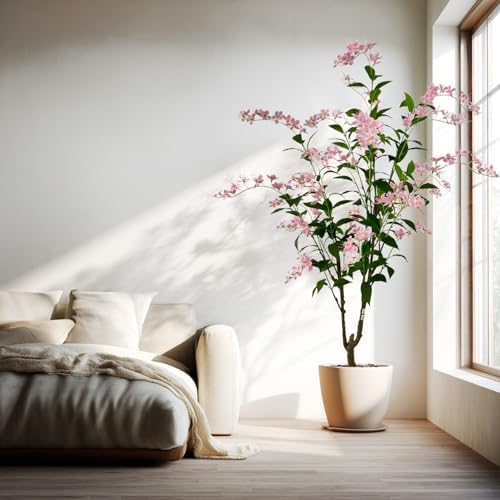 6ft Artificial Pink Jasmine Potted Tree - Image 6