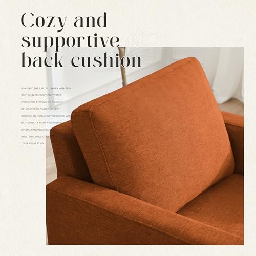 Weture Mid-Century Accent Chair, Orange Armchair Living Room Chairs, 2 Pack - Image 4