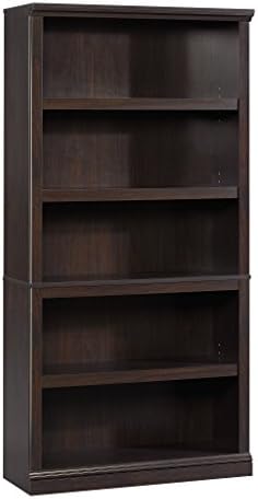 Sauder 5 Tier Book Shelf Wooden Bookcase Multipurpose Bookshelf for Home Office, Living Room, in Jamocha Wood by SAUDER%C2%AE