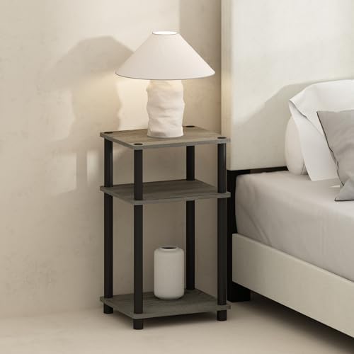 Furinno JUST Toolless 3-Tier Night Stand, Open Storage, French Oak by Furinno-FitsYourSpaceFitsYourBudget