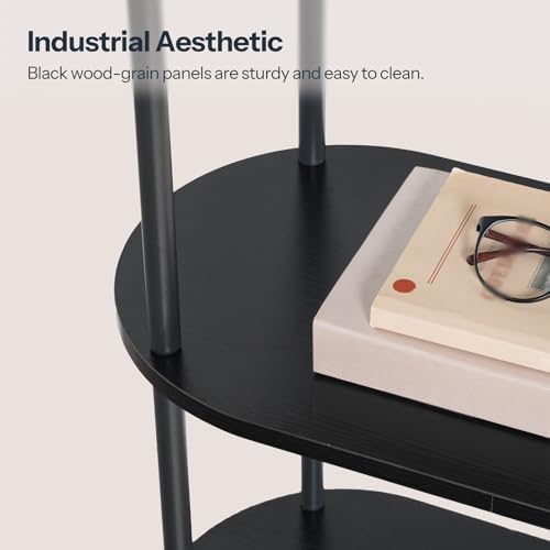 HOOBRO 5 Tier Open Bookshelf, Industrial Arched Bookcase Display Shelf Rack, Wooden Bookcase Storage Shelf Metal Frame, Tall Storage Organizer for Home, Easy Assembly, Black BB176SJ01 - Image 6