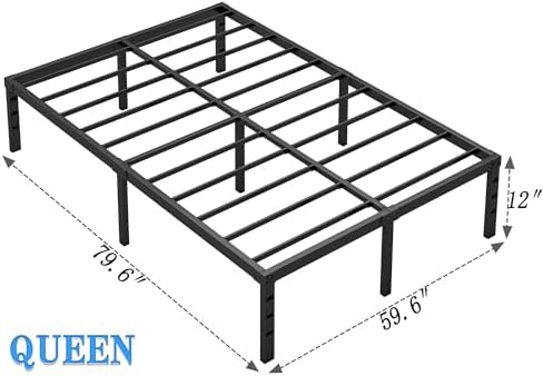 NEW JETO Metal Bed Frame,Queen Size Bed Frame with Storage Space,12 Inch - Image 3