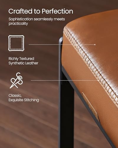 VASAGLE Bar Stools, Counter Height, PU Leather, 26-Inch - Image 4