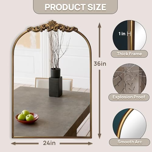24x36in Ornate Baroque Wall Mirror - Image 2