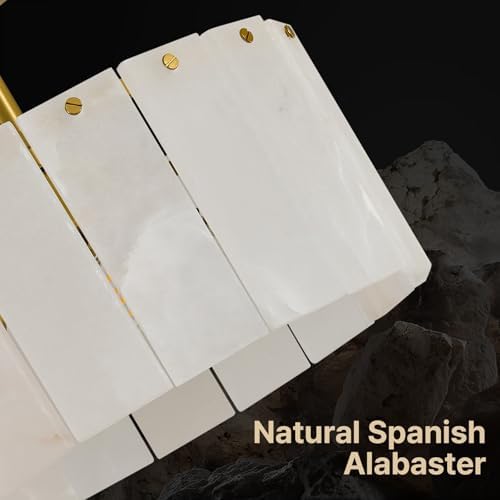 Modern Alabaster Ceiling Light, 11.8" Small Marble Light Fixture - Image 3