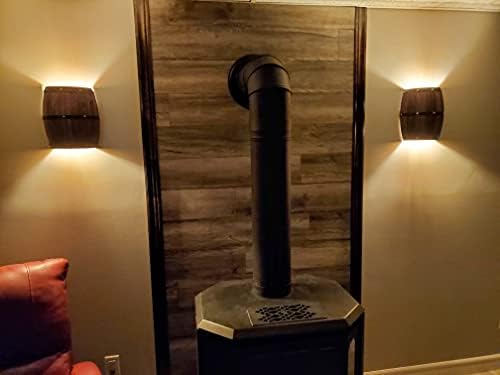 Antique 2 Pack Wood Wine Barrel Wall Sconce Light Fixture - Image 4