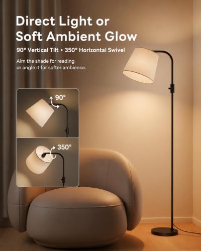 LED Arc Floor Lamp, RGB Color Changing, 65", 350° Swivel Shade - Image 5