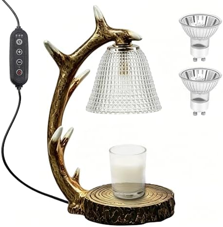 BAUSATZ Candle Warmer Lamp, Candle Light Warmer, Candle Lamp Warmer, Candle Warmer with Timer, Birthday Gifts (Resin Reindeer Antler Design) D by bausatz