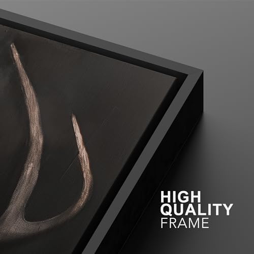 SIGNWIN Framed Canvas Print Wall Art Rustic Antler Skull Dark Dramatic Black Vintage-Inspired Deer and Elk Antlers Illustrations Decorative for Living Room, Bedroom, Office - 16"" x24 x2 Black - Image 5
