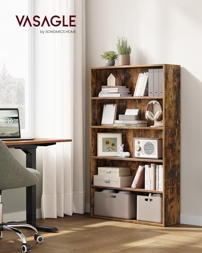 VASAGLE Set of 2 5-Tier Open Bookshelves, 30 Inches Wide - Image 2