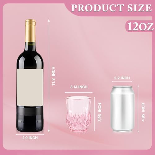 100 Pack Plastic Stemless Wine Glasses, 12oz Unbreakable Wine Cups - Image 3