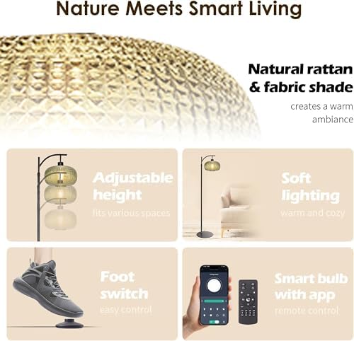 Floor Lamp for Living Room,Bedroom,Modern Standing Lamp with Remote Control - Image 4