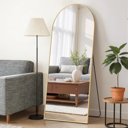 Mirror Full Length 64"x21", Arched Full Body Floor Mirrors with Stand by SageNest