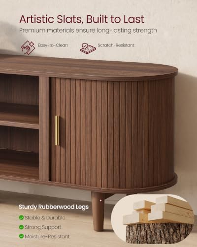 VASAGLE 70 Inch TV Stand, Mid Century Entertainment Center with Storage - Image 4