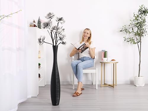 Leewadee Large Floor Vase 34 inches Polyresin for Pampas Grass, Dried Flowers - Image 6