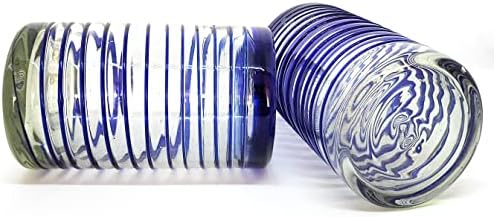 Cobalt Blue Spiral 14 oz Drinking Glasses (set of 6), Recycled Glass, Lead-free, Toxin-Free (Drinking) - Image 5