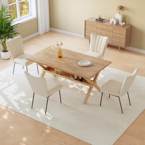 HIPIHOM Dining Table Set for 4,Kitchen Table with Dining Chairs by HIPIHOM
