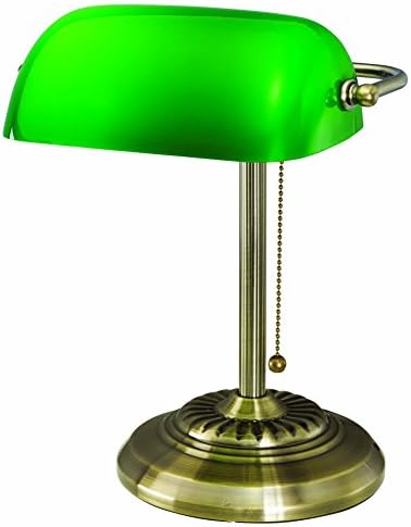 V-Light Banker's Desk Task Lamp, Antique Brass (B101AB) by Realspace