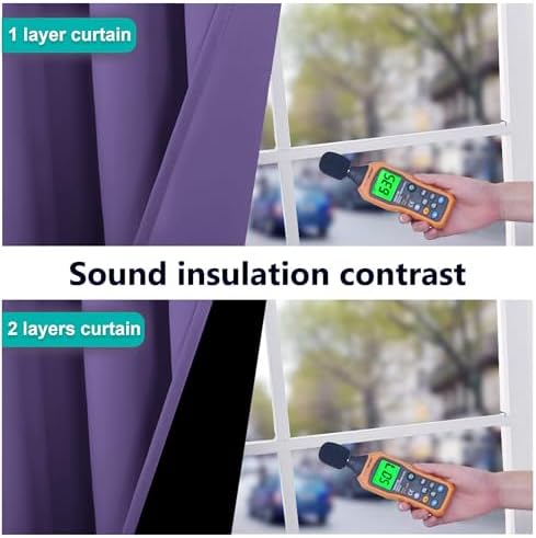 NICETOWN 100% Blackout Short Curtains with Black Liners, 2 Panels, 37"W by 40"L, Lilac Purple, Solid Thermal Insulated Full Blackout 2-Layer Lined Drapes, Energy Efficiency Window Drapes for Bedroom - Image 4