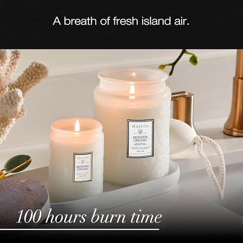 Voluspa Mokara Orchid Large Scented Candle Jar 18 Oz, 100 Hr Burn - Image 5