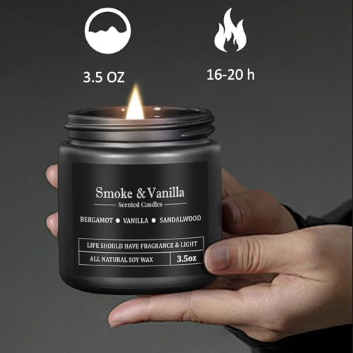 8 Pack Scented Candles for Men, Masculine Candle Gift Set with Smoky & Woody Scents, Soy Wax Aromatherapy Candles for Home, Birthday Gift for Him, Boyfriend, Spring Candles - Image 4