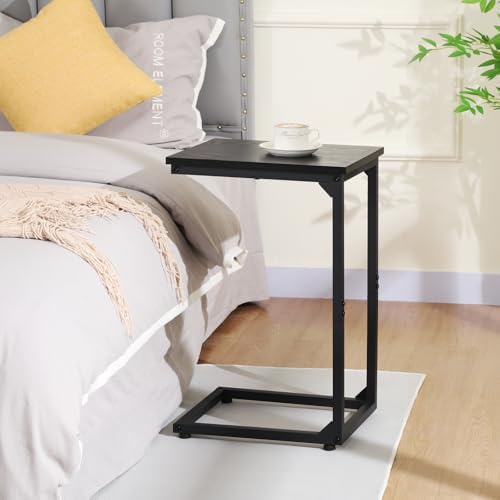 AMHANCIBLE C Shaped End Table, Slide Under Couch Table for Sofa - Image 2