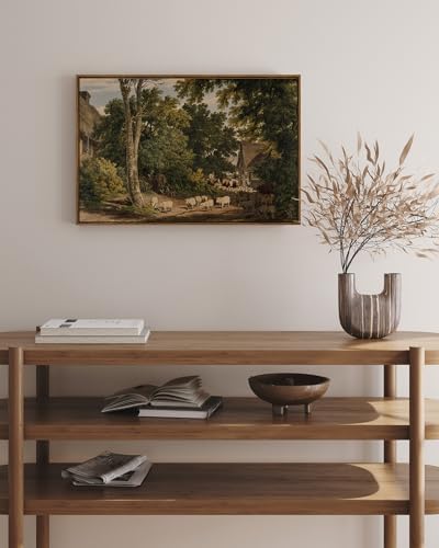InSimSea Framed Canvas Wall Art Vintage Decor, Room Decor Classical Countryside Landscape Farmhouse Watercolor Painting, Large Wall Art for Living Room Badroom Bathroom, 20"x30" - Image 3