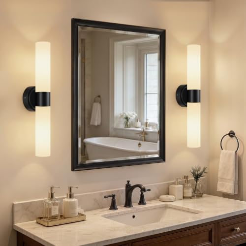 Rechargeable Wall Sconces Set of Two, Modern Matte Battery Operated Wall Light Fixtures with Remote Control, Dimmable Wireless Wall Sconces with Milky Glass for Bathroom Mirror Bedroom Living Room - Image 7