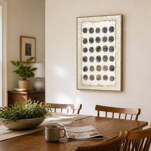 SAFERRYHOME Abstract Hand Painted Neutral Wall Art, 24"x36" Framed - Image 6