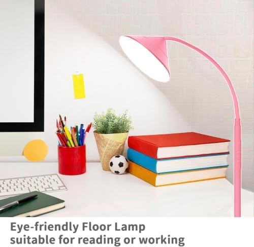 Yikuneng Dimmable LED Floor Lamp, Super Bright Reading Lamps Floor Standing lamp with Remote & Touch Control, Stepless Dimming & 2700K-6500K Color Temperature, for Living Room Bedroom Office, Pink - Image 2