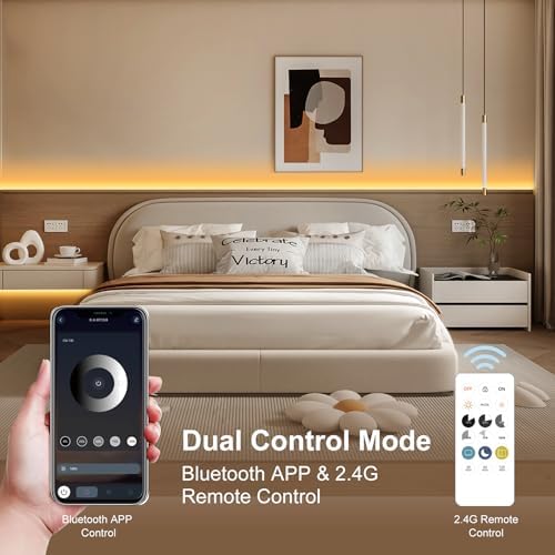 COB LED Strip Lights, Dotless LED Lights with Remote& App, 49.2ft Warm White 3000K Super Bright Dimmable 24V Flexible LED Tape Light,Kitchen Cabinet,Office,Stairs,Shelf Indoor Lighting. - Image 3