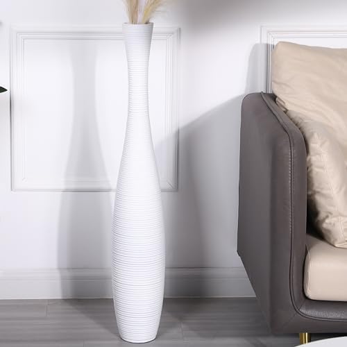 Leewadee Large Floor Vase 34 inches Polyresin for Pampas Grass, Dried Flowers by Leewadee