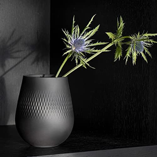 Villeroy & Boch Collier Noir Small Vase : Carre, 5 in, Premium Porcelain, Black - Image 2