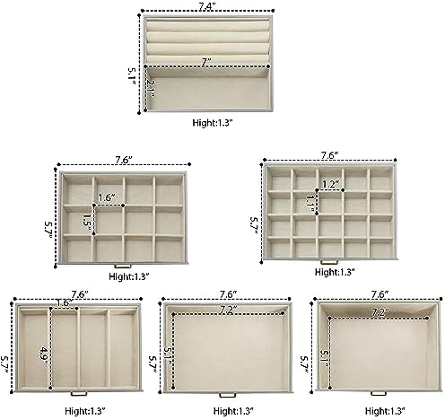 AKOZLIN 6-Tier Jewelry Box Organizer 5 Drawers Storage Extra Large Grey - Image 7