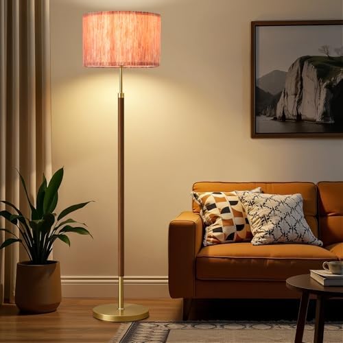 Wood Floor Lamp with 3 Color Temperatures,Vintage Floor Lamp with Remote Control,Dimmable Farmhouse Floor Lamp Mid Century Modern Standing Lamp Farmhouse Tall Pole Lamp for Living Room Bedroom - Image 7