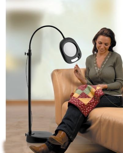 Daylight Company LED Floor Lamp and Table Lamp, Standing Lamp for Living Room, Bedroom, Salon, Office, Touch Control, Flexible Arm, Sleek Design, Multipurpose, Magnifier Lamp, Black - Image 6