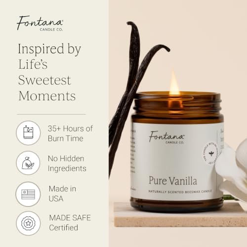 Fontana Candle Co Wood Wick Beeswax Candle, Vanilla - Image 2