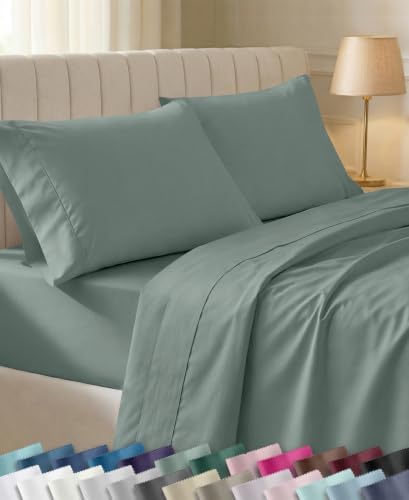 California Design Den 100% Cotton Sateen Extra Long Twin Bed Sheets, 3 Pcs by CaliforniaDesignDen