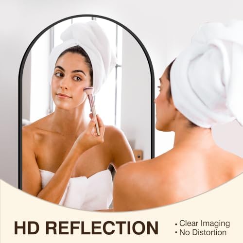 FICTOR 20" x 30" Arched Bathroom Vanity Mirror for Over Sink, Black - Image 3