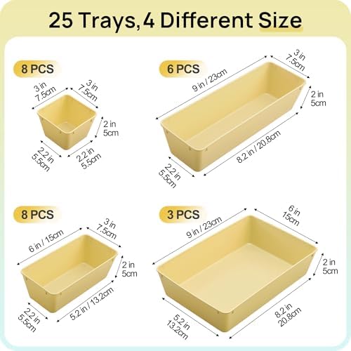 Vtopmart 25 Pack Plastic Drawer Organizers with Anti-slip Rubber Pads - Image 2