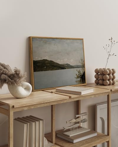 InSimSea Framed Canvas Wall Art Vintage Decor, Classical Landscape Paintings Artwork, Large Prints, Vintage Nature Decor, Retro Wall Decoration for Bedroom Living Room Bathroom, 16"x24" - Image 3