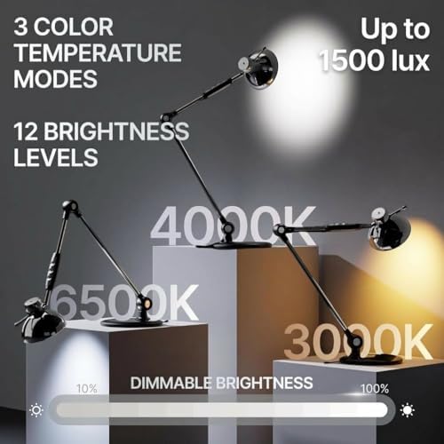 OTUS Tall LED Architect Desk Lamp for Home Office, Gesture Control - Image 3